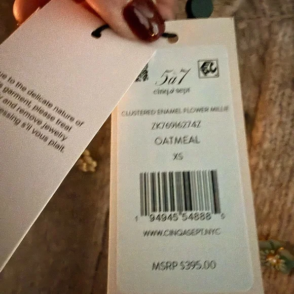 Cinq à Sept Gray Cardigan with Multicolor Floral Accents - Picture 4 of 4